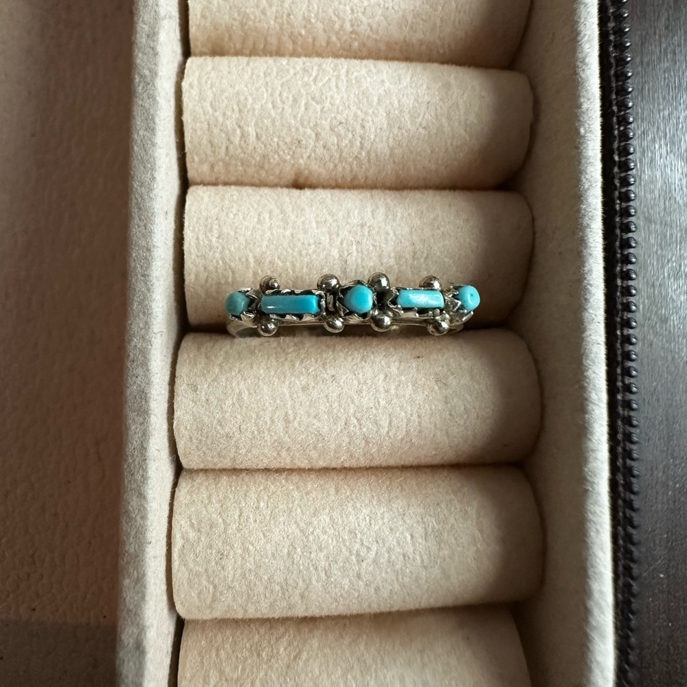 Needlepoint Turquoise Ring